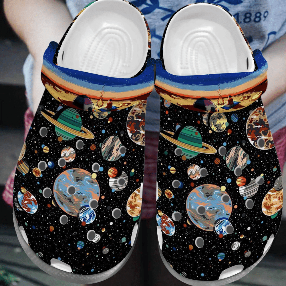 Astronaut Space Camping On Mars Gift For Lover Rubber clog Crocs Shoes