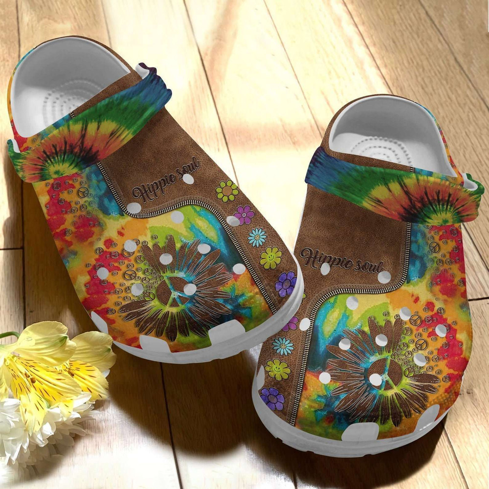 Hippie Sunflower Rubber clog Crocs Shoes