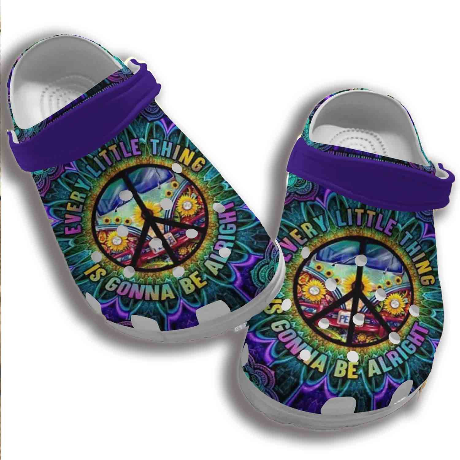 Hippie Bus Collection Crocs Clog Shoes - Be Alright Crocs Clog Shoes Gifts For Son Daughter