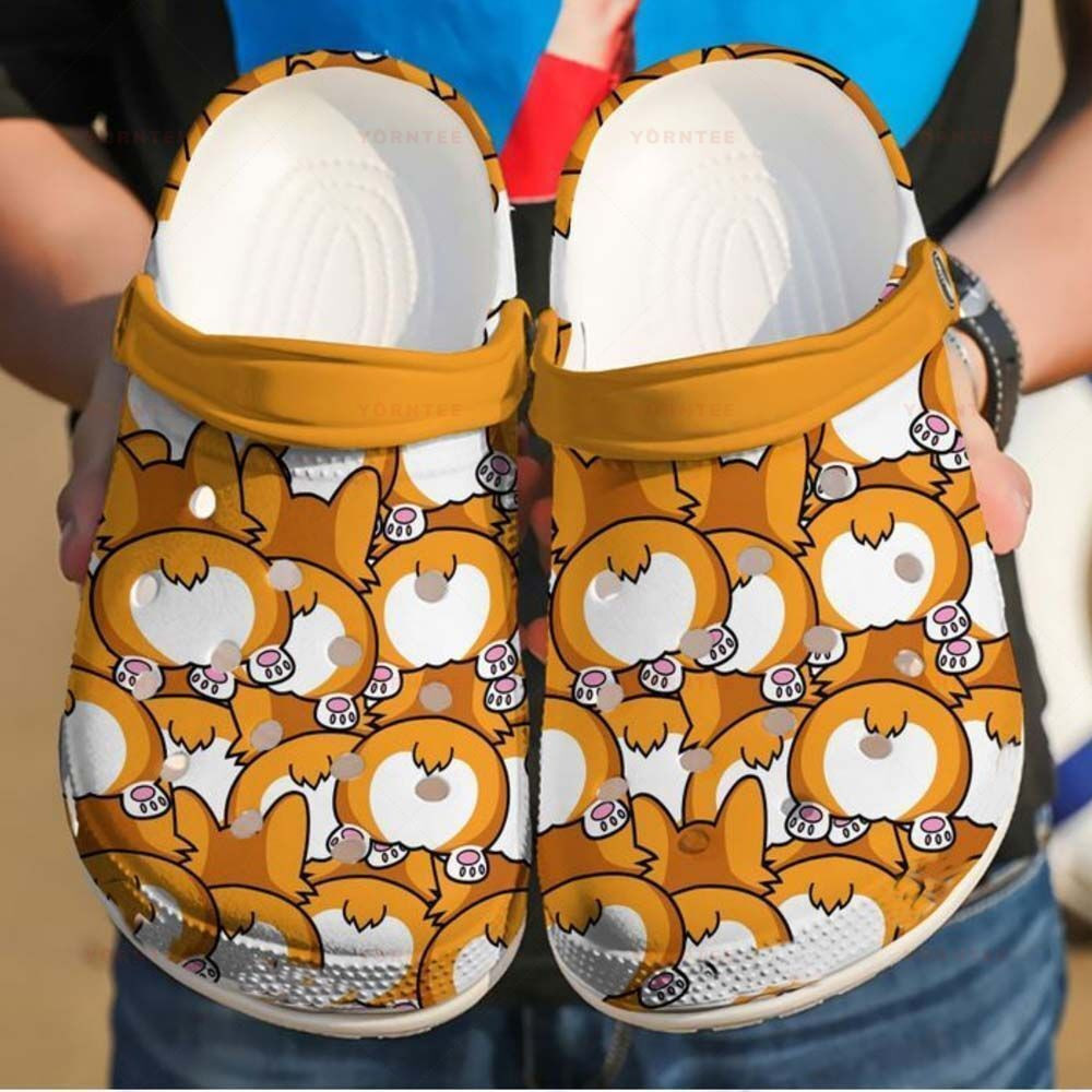 Lovely Corgi Butts Gift For Lover Rubber clog Crocs Shoes