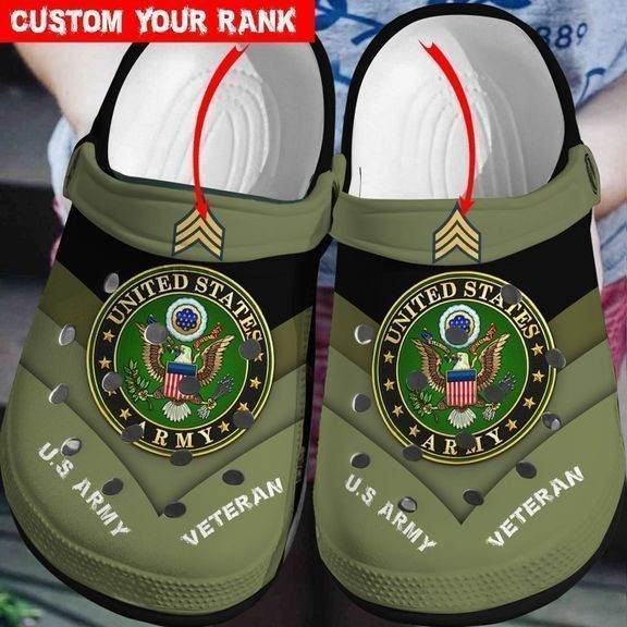 Custom Name Perfect Gift Us Army Rubber clog Crocs Shoes