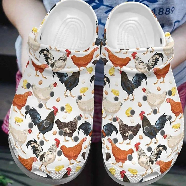 Chicken Pattern Chicken Rubber clog Crocs Shoes