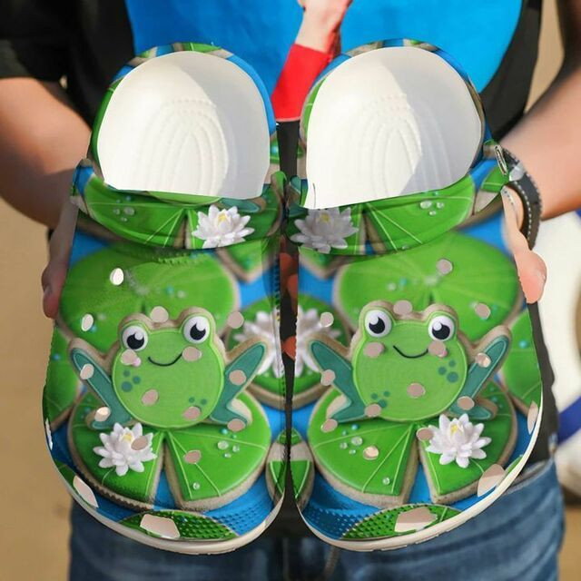 Frog Cookies Lotus 102 Gift For Lover Rubber clog Crocs Shoes