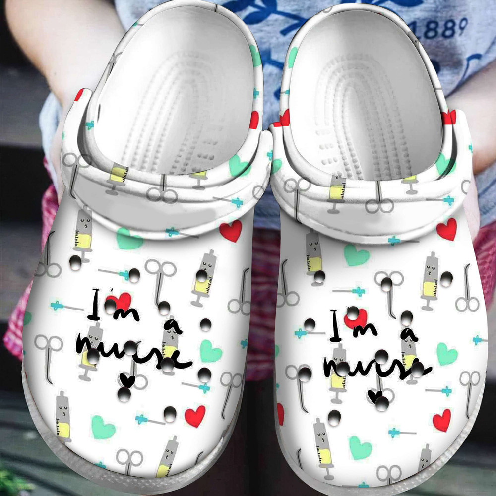 Im A Nurse For Men And Women Gift For Fan Classic Water Rubber clog Crocs Shoes