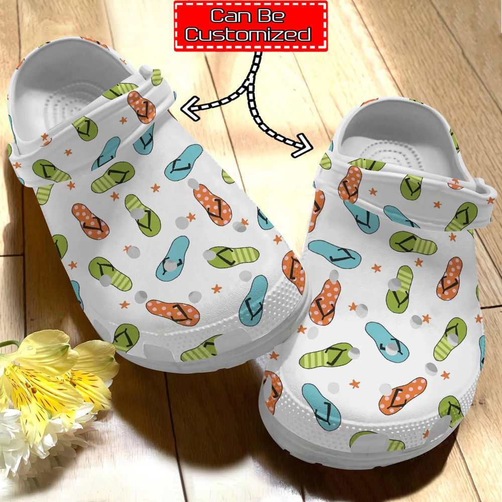 Flip Flops - Personalized Flip Flops Pattern Clog Crocs Shoes For Men And Women