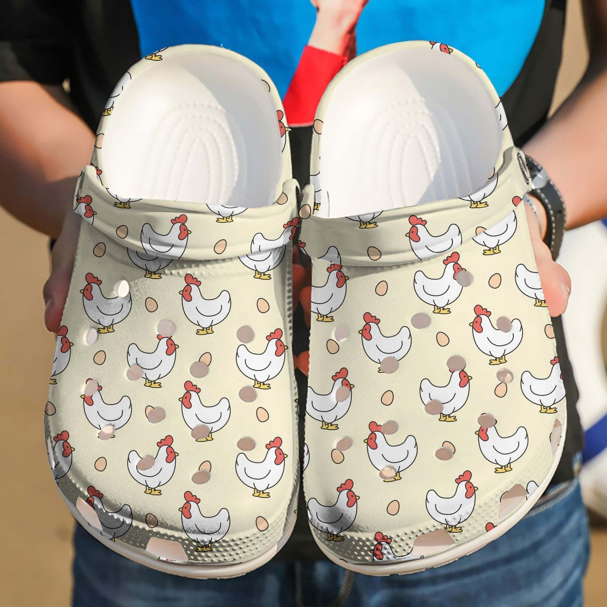 Chickens And Eggs Croc Crocs Shoes - Cartoon Chicken Crocs Shoes Crocbland Clog Gifts For Mom Daughter Niece