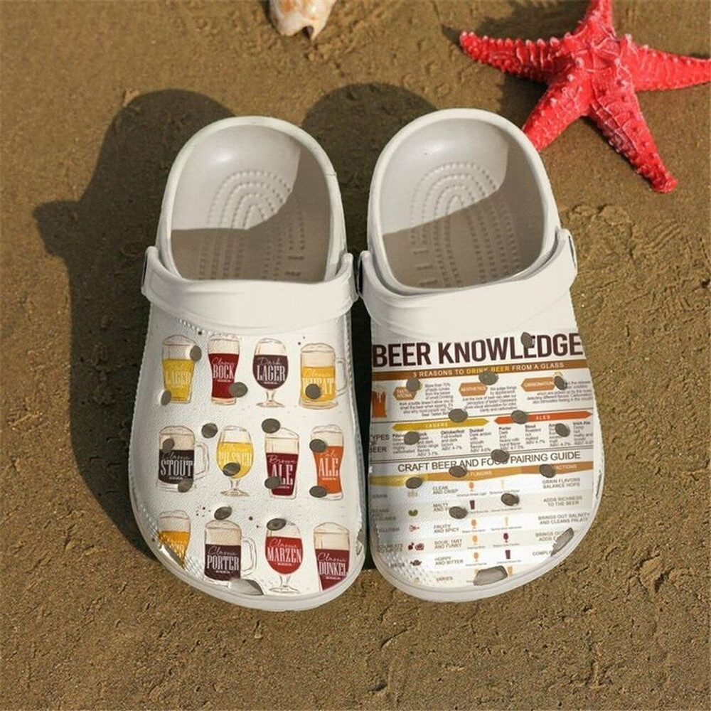 Beer Knowledge 102 Gift For Lover Rubber clog Crocs Shoes