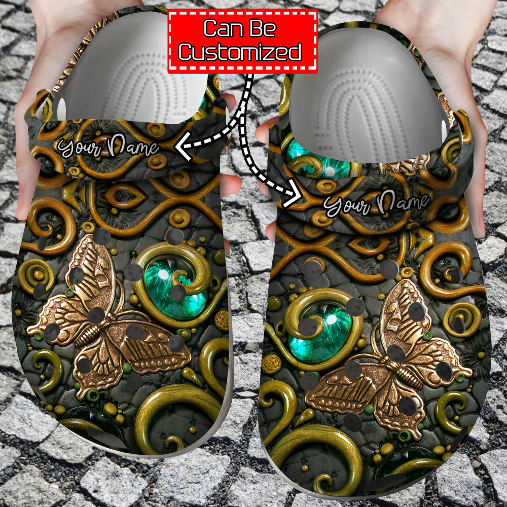 Animal - Personalized Butterfly Ancient Clog Crocs Shoes For Men And Women