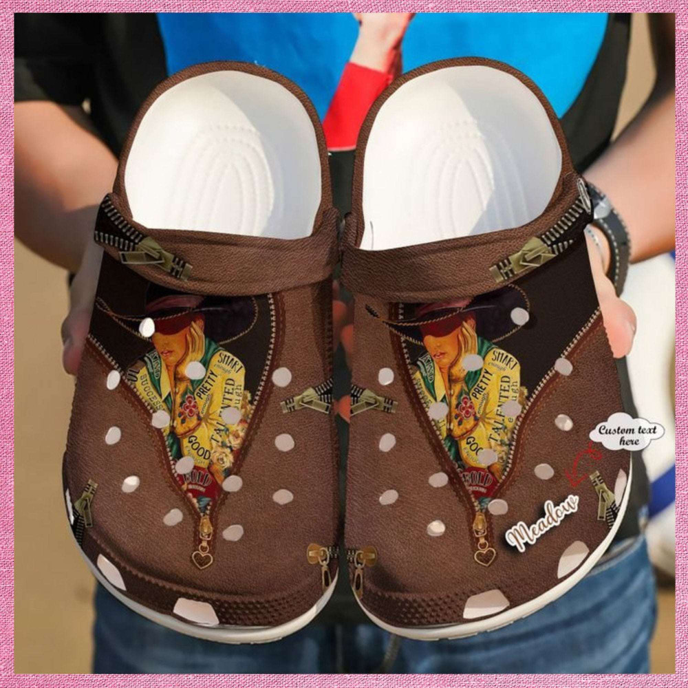 Cowgirl Personalized Pretty Rubber clog Crocs Shoes