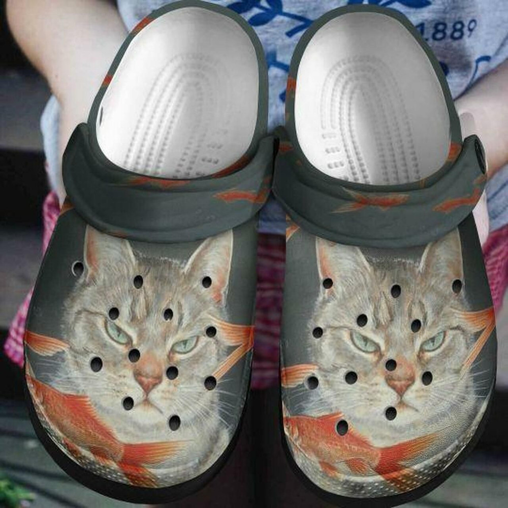 Cat And Fish Personalized Flower Gift For Lover Rubber clog Crocs Shoes