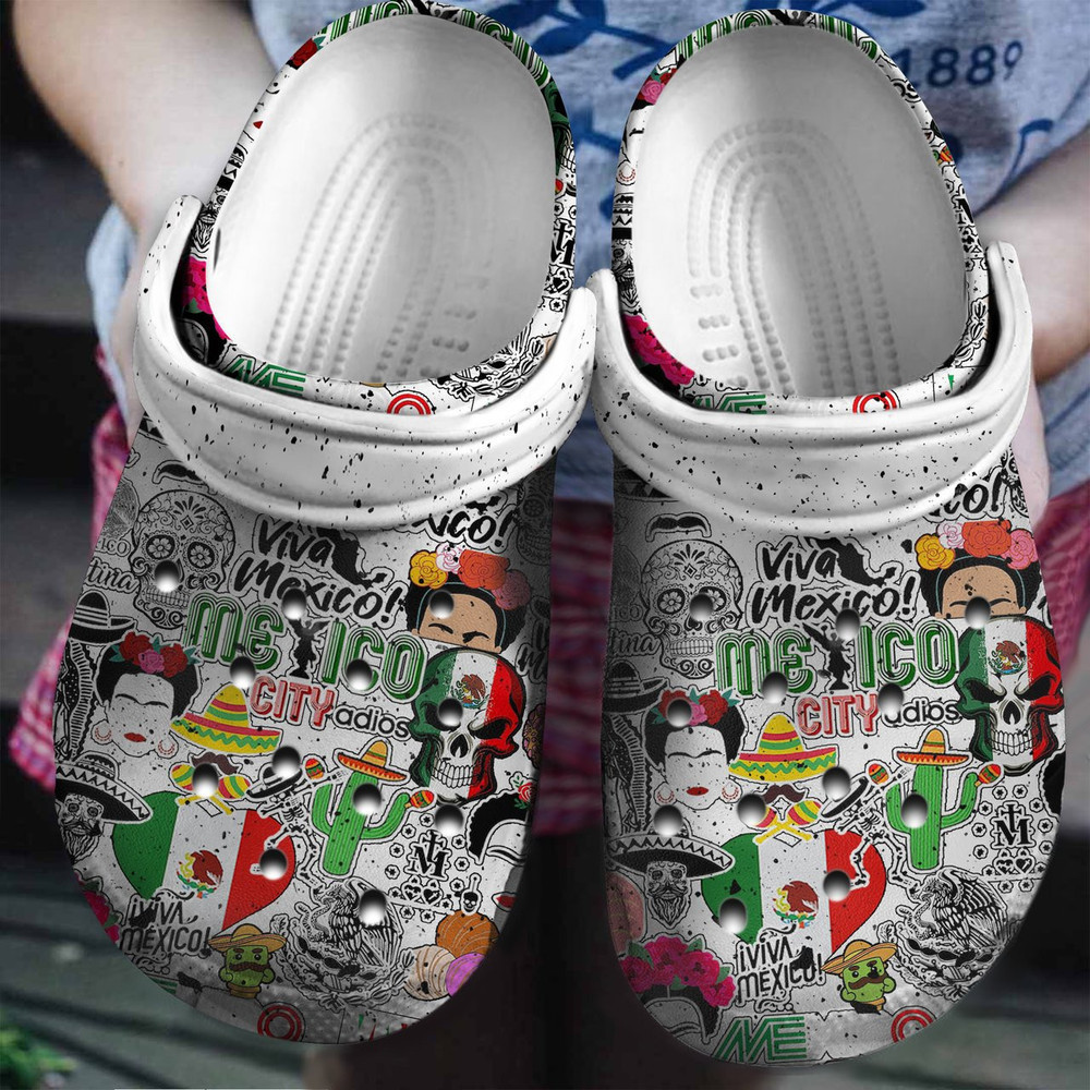 Mexican Symbols Gift For Fan Classic Water Rubber clog Crocs Shoes