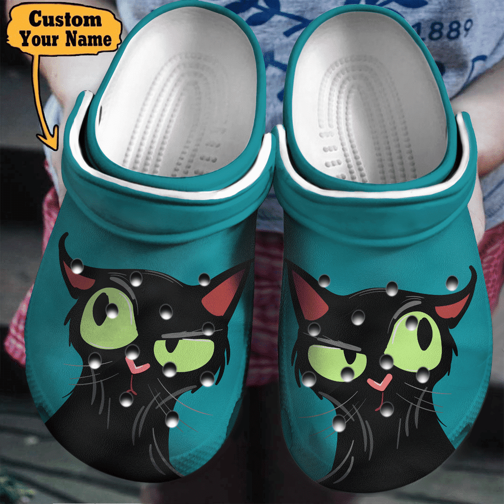 Cat - Cat Face Personalized Clogs Crocs Shoes For Men And Women