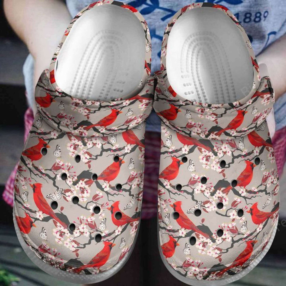 Cherry Blossom Cardinal Rubber clog Crocs Shoes