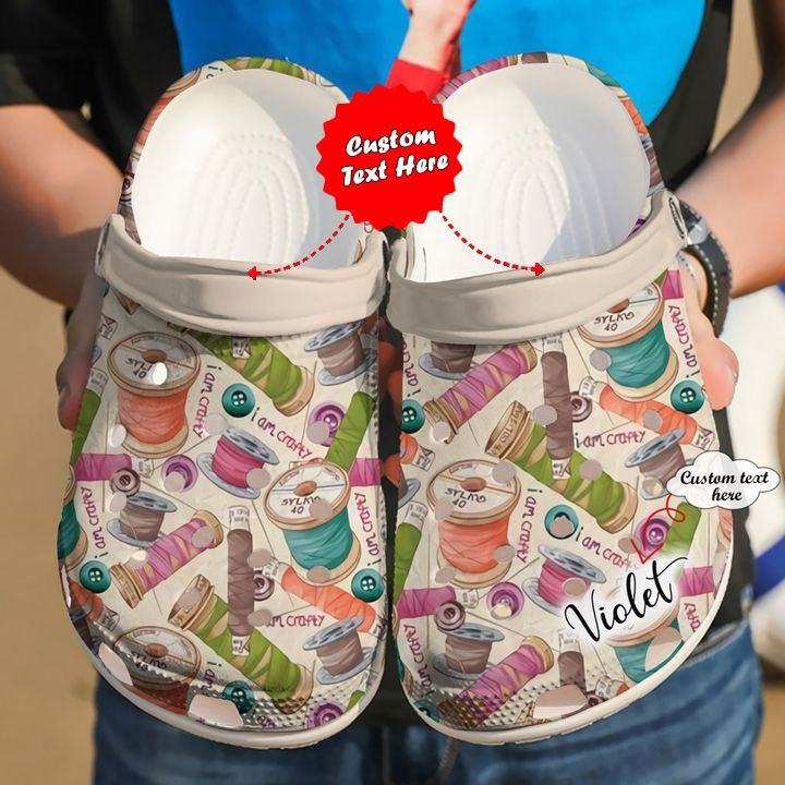 Colorful - Sewing Personalized I Am Crafty Clog Crocs Shoes For Men And Women