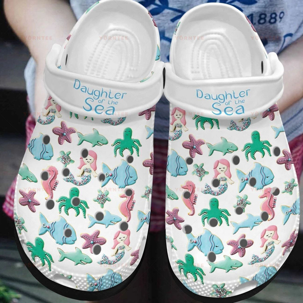 Custom Name Beautiful Mermaid Of The Sea Gift For Lover Rubber clog Crocs Shoes