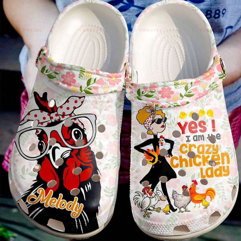 Crazy Chicken Lady For Men And Women Gift For Fan Classic Water Rubber clog Crocs Shoes