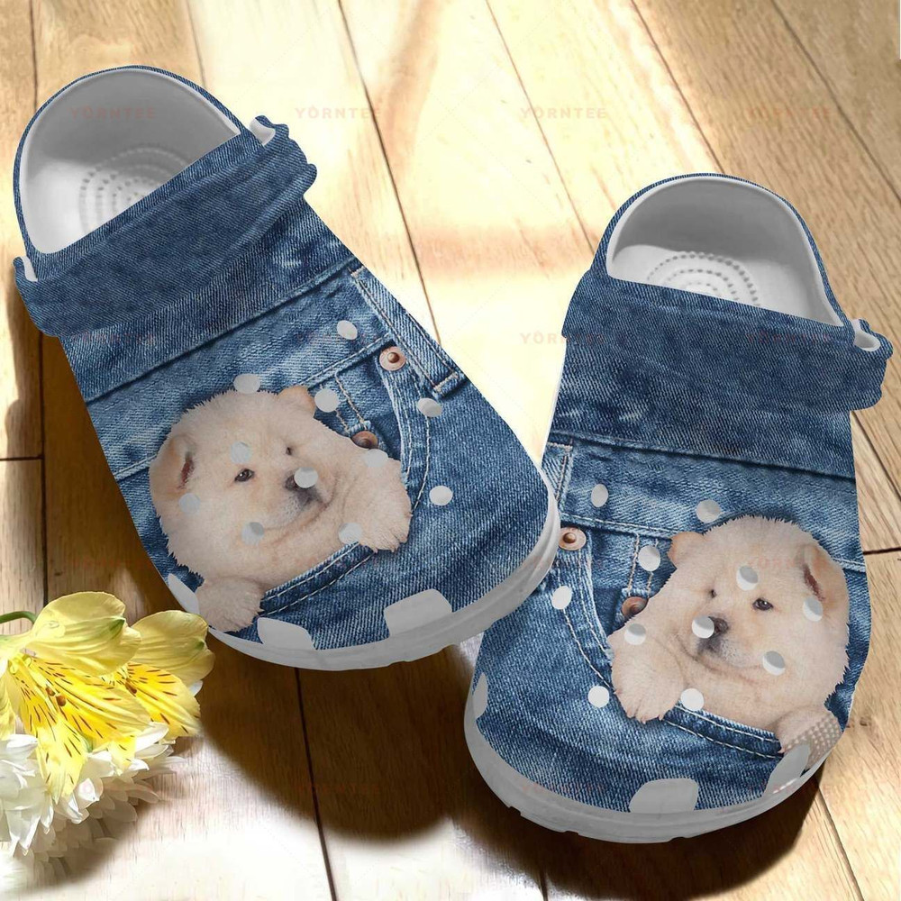 Lovely Chow Chow In Pocket Gift For Lover Rubber clog Crocs Shoes