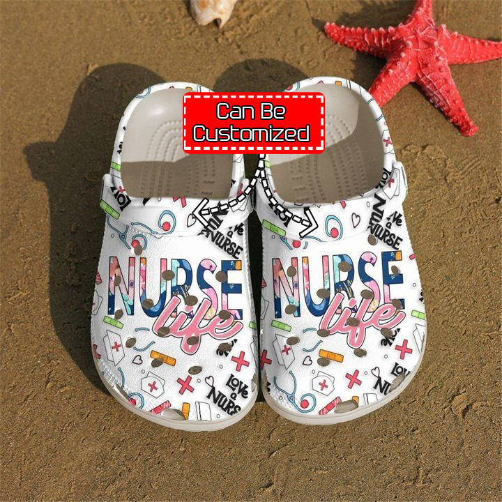 Nurse - Nurse Love Life White clog Crocs Shoes For Men And Women