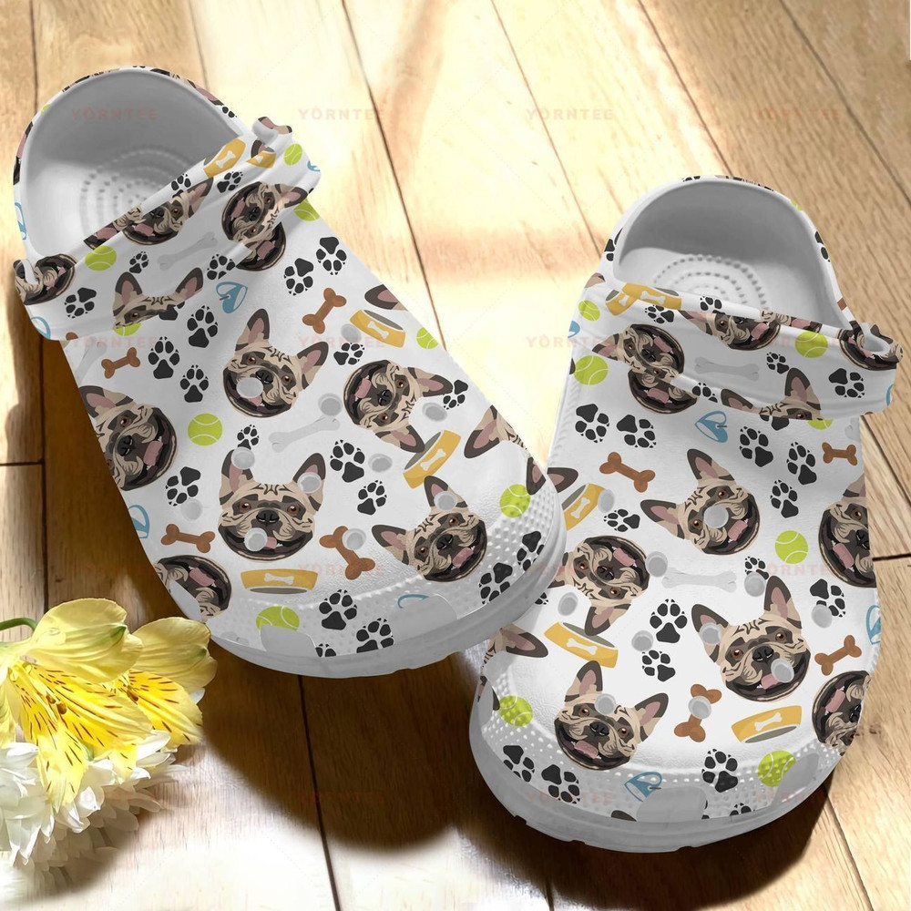 Cute French Bulldog Fashion Style Gift For Lover Rubber clog Crocs Shoes