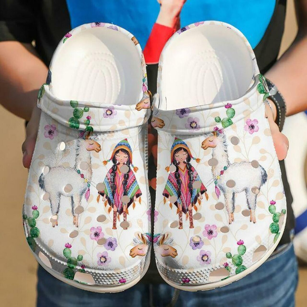 Llama And Child Personalized 102 Gift For Lover Rubber clog Crocs Shoes