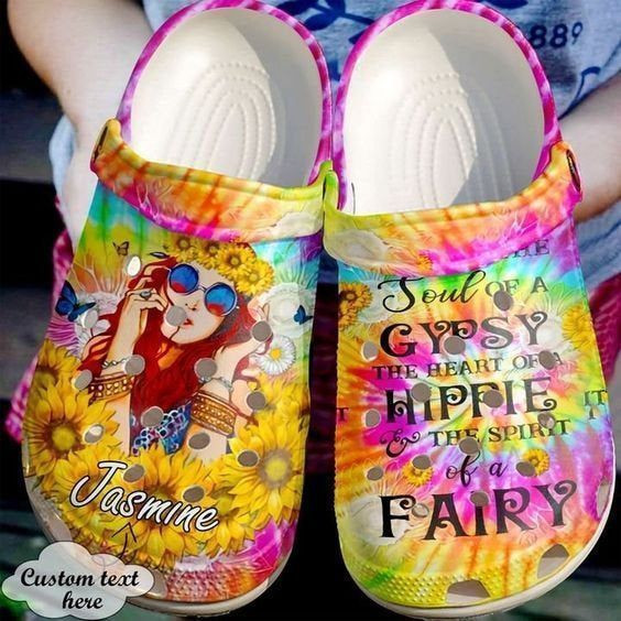 Custom Name Love Hippie Rubber clog Crocs Shoes