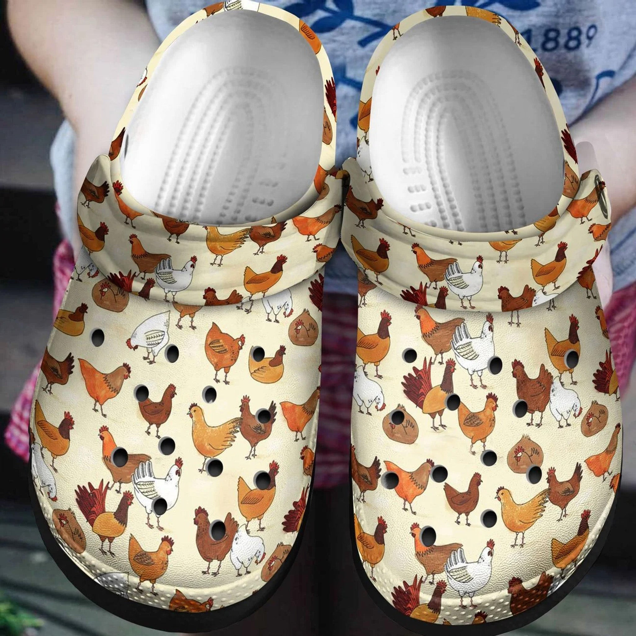 Chicken Funny Crocs Clog Shoes - Farm Loves Chicken Outdoor Crocs Clog Shoes Gift For Chicken Lovers