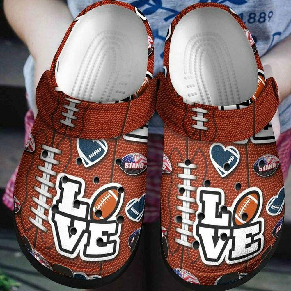 American Football Love 102 Gift For Lover Rubber clog Crocs Shoes