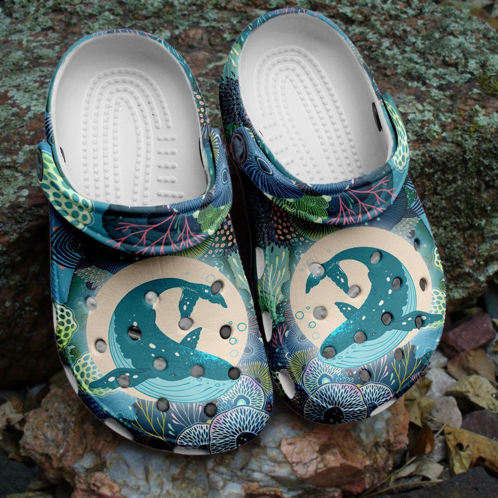 Blue Whale Graphic Gift For Lover Rubber clog Crocs Shoes