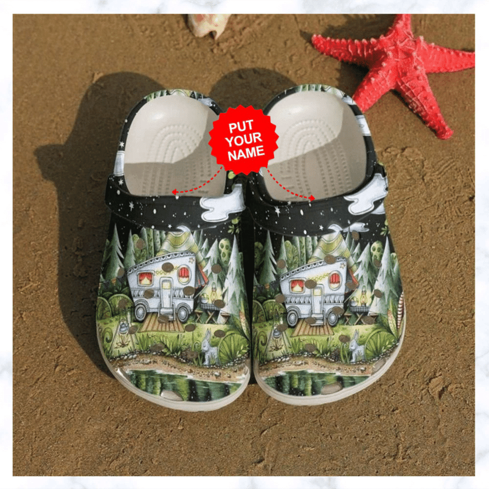 Camping - Camping Camper In The Night Clog Crocs Shoes Best Gifts For Camper For Men And Women