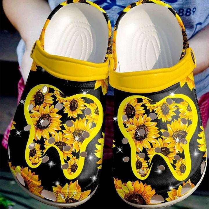 Dentist Sunflower Rubber clog Crocs Shoes