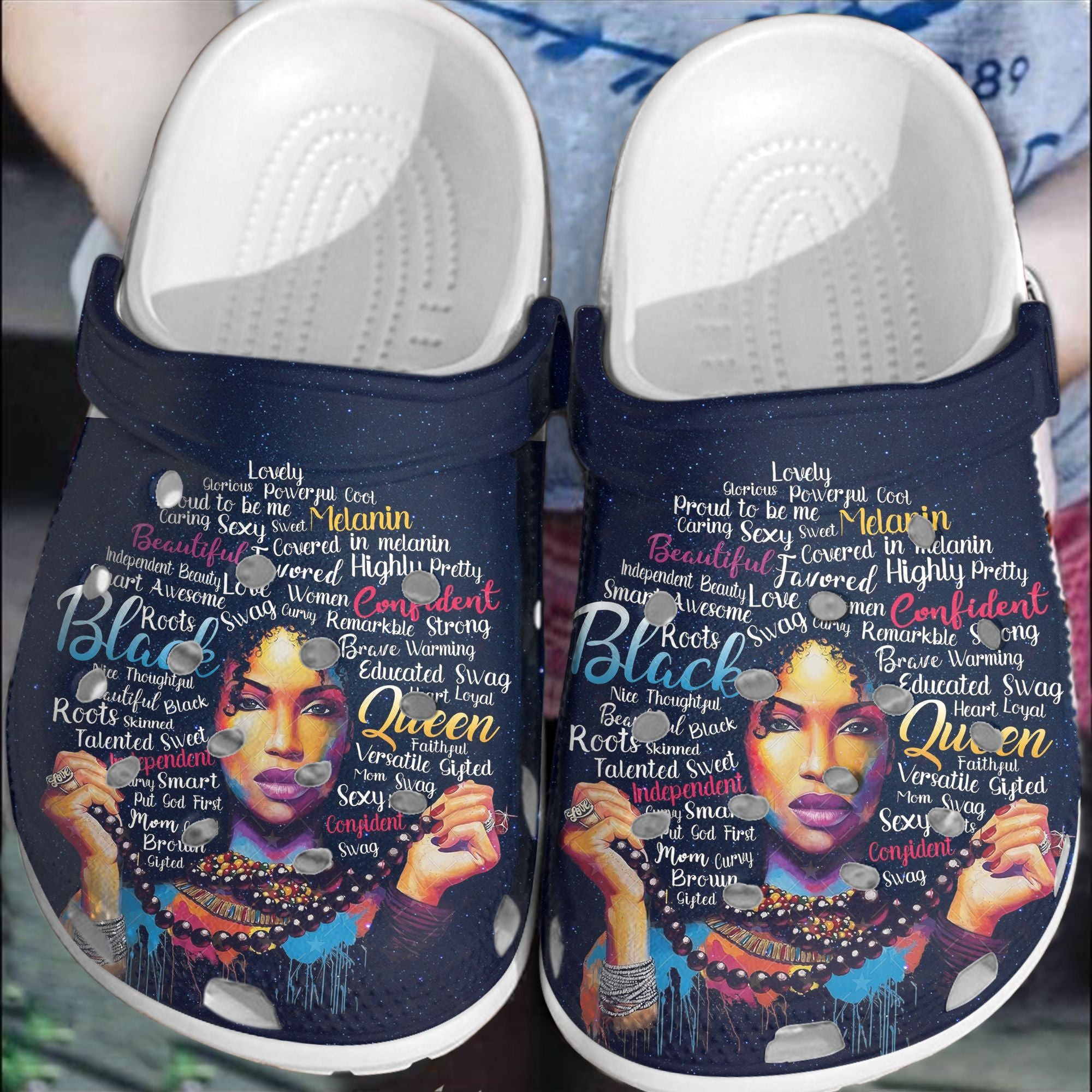 Melanin Queen Black Women Crocs Clog Shoes - Afro Hair Black Girl Custom Shoe Birthday Gift For Women Girl