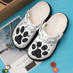 Dogs Paw Prints Bling Bling Personalized 202 Gift For Lover Rubber clog Crocs Shoes