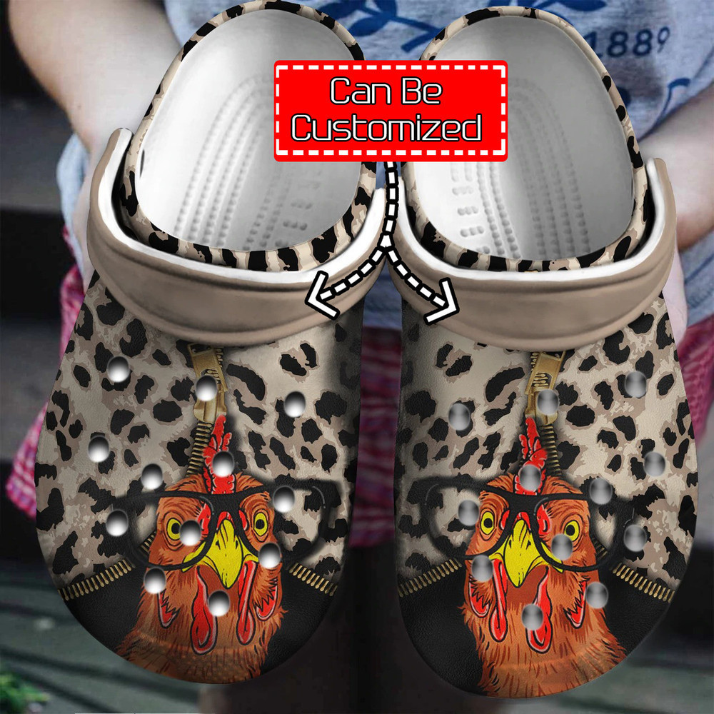 Animal - Personalized Chicken Leopard Pattern Clog Crocs Shoes For Men And Women