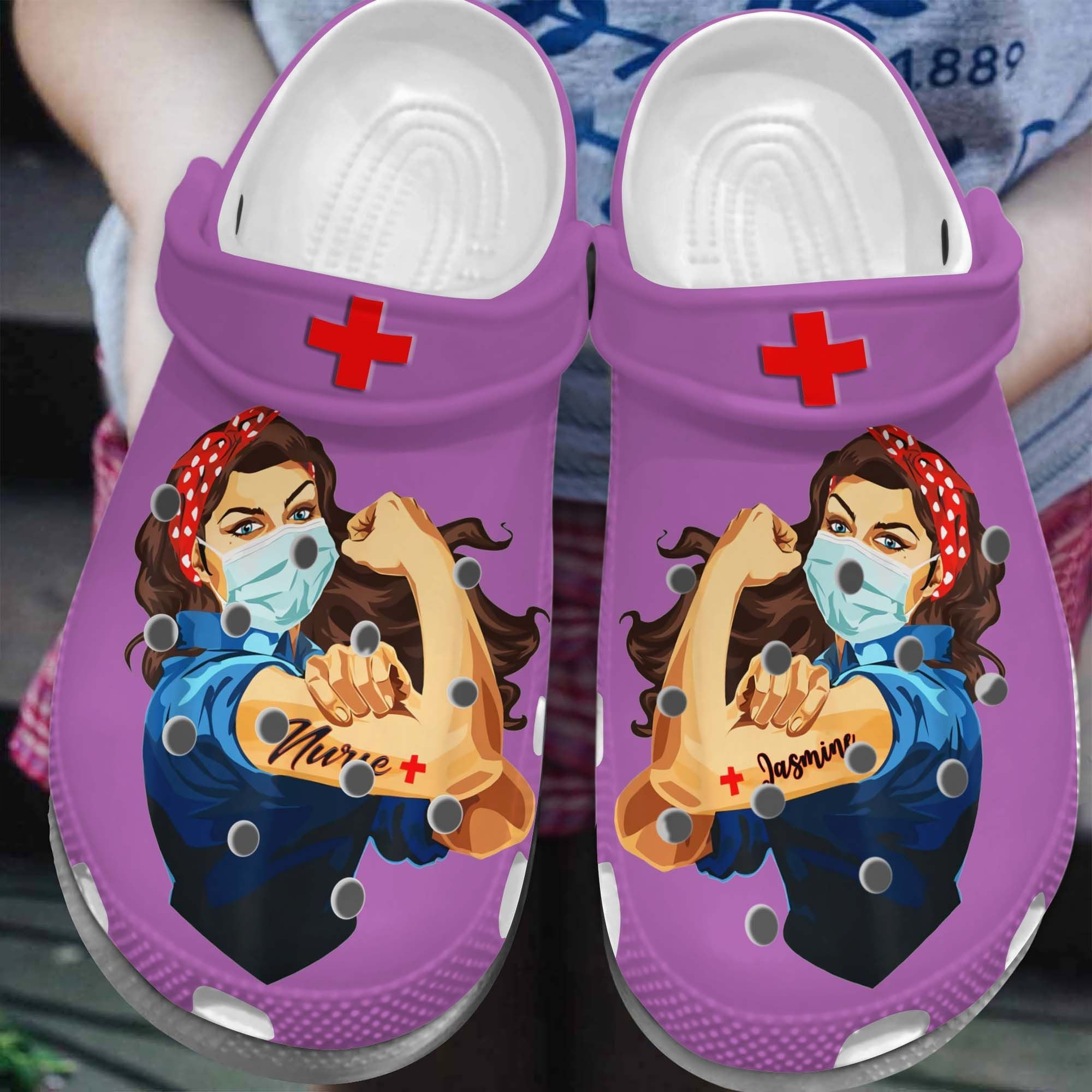 Awesome Nurse Crocs Clog Shoes - Super Hero Nurse Custom Shoe Birthday Gift For Women Girl Mother Daughter Sister