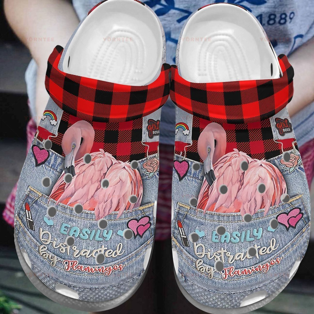 Flamingo In Pocket 6 Gift For Lover Rubber clog Crocs Shoes