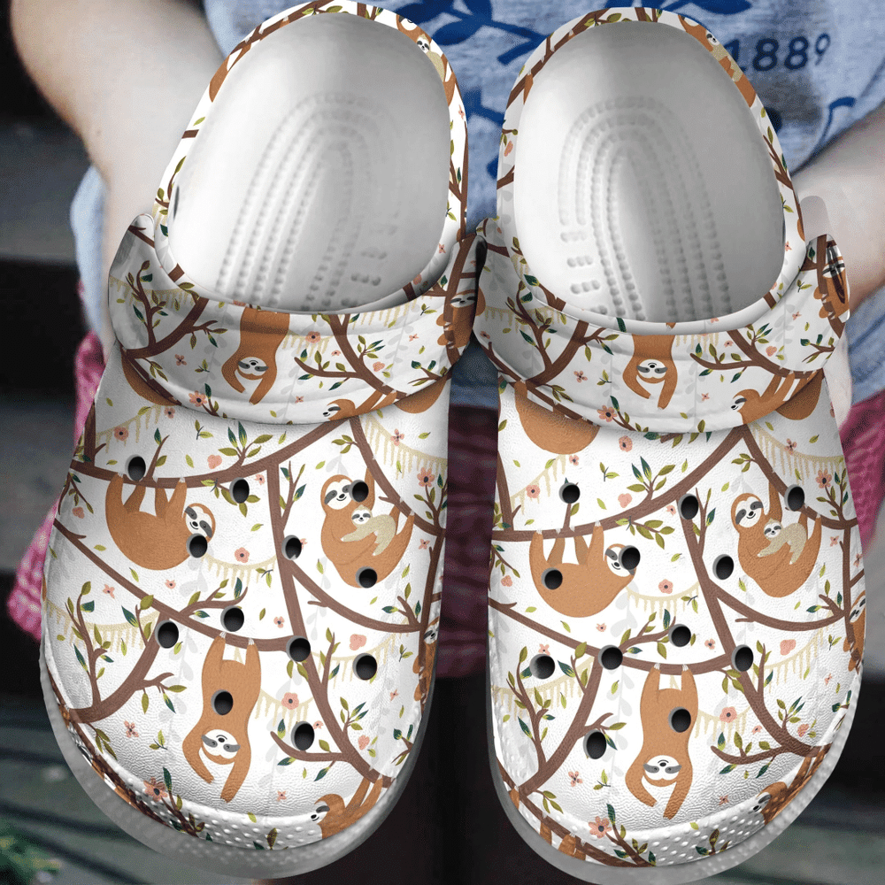 Naughty Sloth 9 Gift For Lover Rubber clog Crocs Shoes