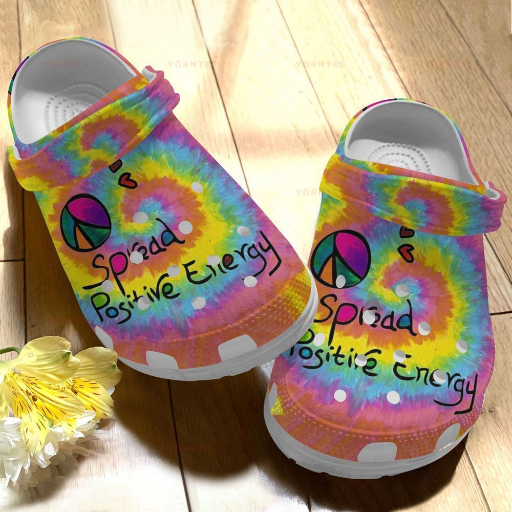 Hippie Positive Energy Gift For Lover Rubber clog Crocs Shoes