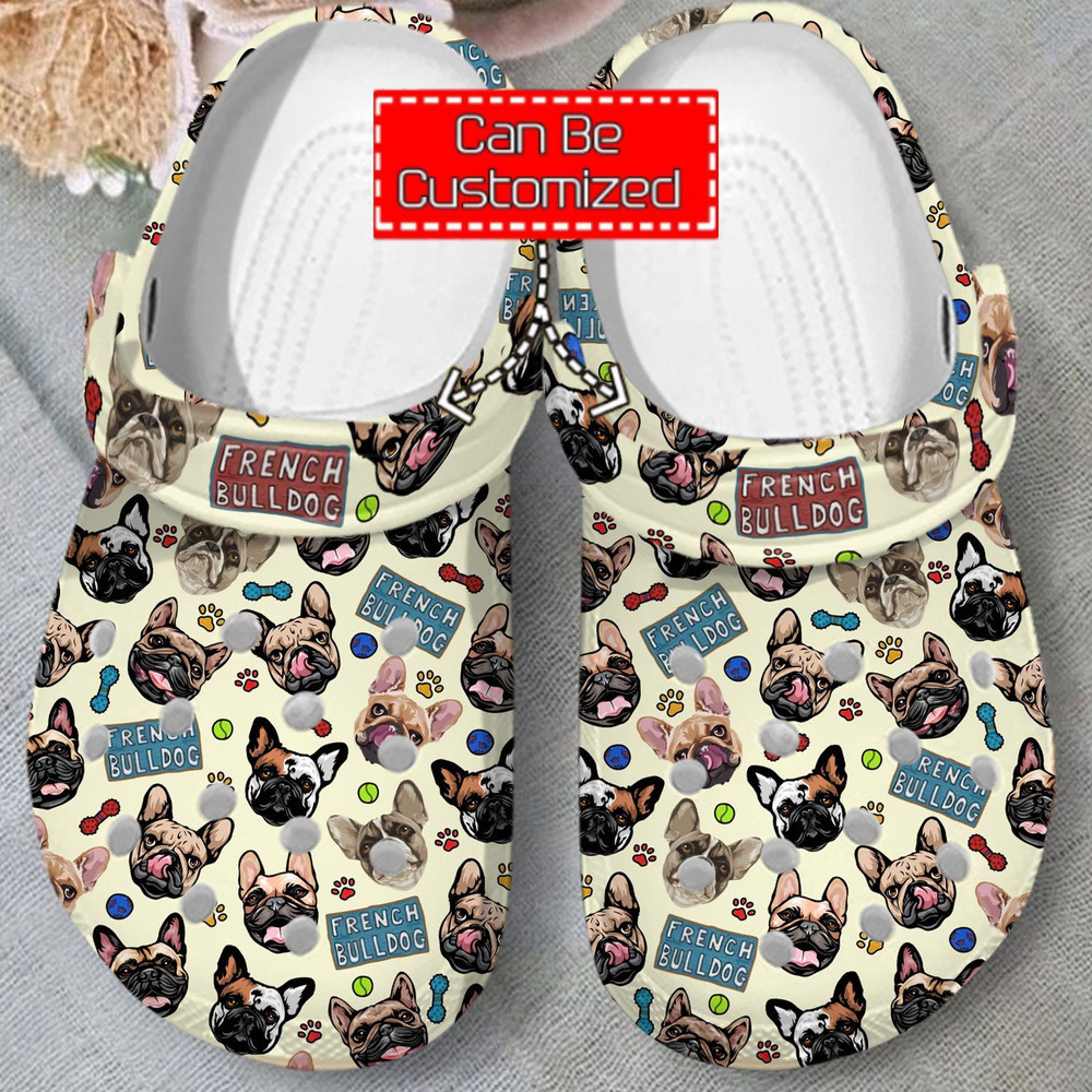 Animal Print - French Bulldog Pattern Clog Crocs Shoes For Men And Women