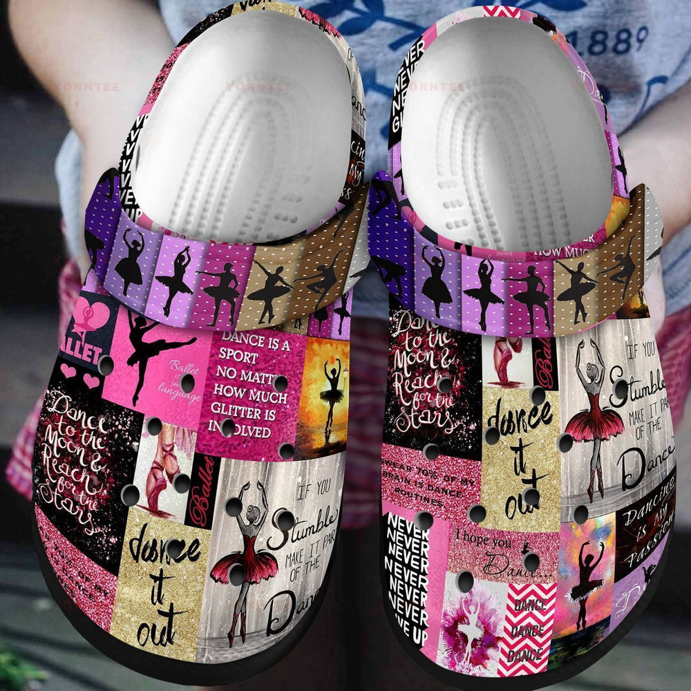 Ballet Dance To The Moon Gift For Lover Rubber clog Crocs Shoes