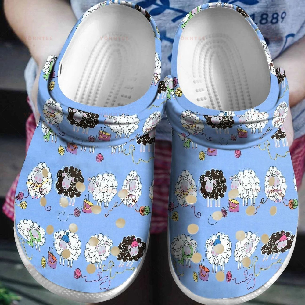 Cute Sheeps Knit 2 Gift For Lover Rubber clog Crocs Shoes