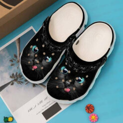 Cute Black Cat Personalized 202 Gift For Lover Rubber clog Crocs Shoes