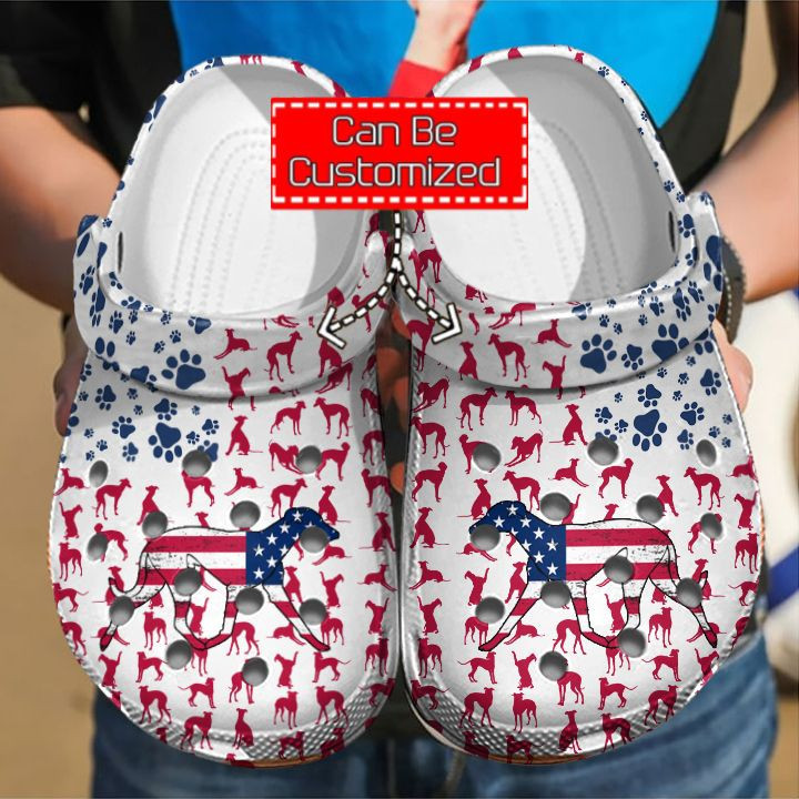 Animal Print - Doberman American Flag Clog Crocs Shoes For Men And Women