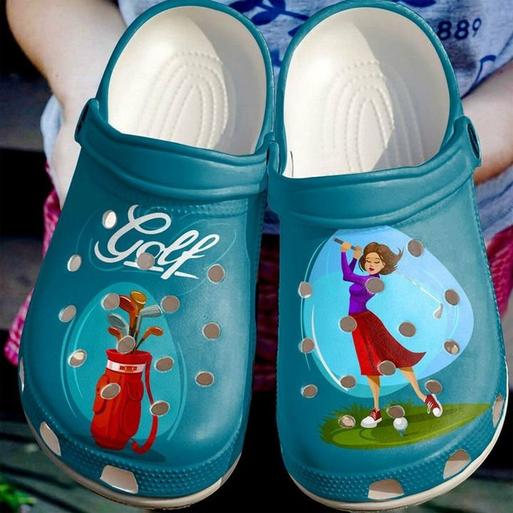 Golf Lady 102 Gift For Lover Rubber clog Crocs Shoes