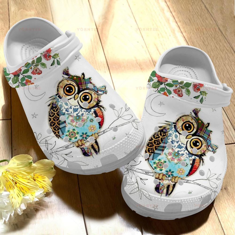 Beautiful Owls Tree Gift For Lover Rubber clog Crocs Shoes