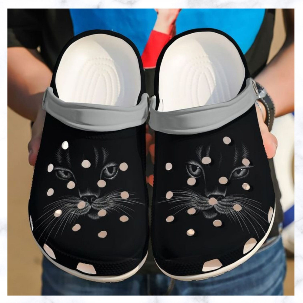 Cat Black Face Rubber clog Crocs Shoes