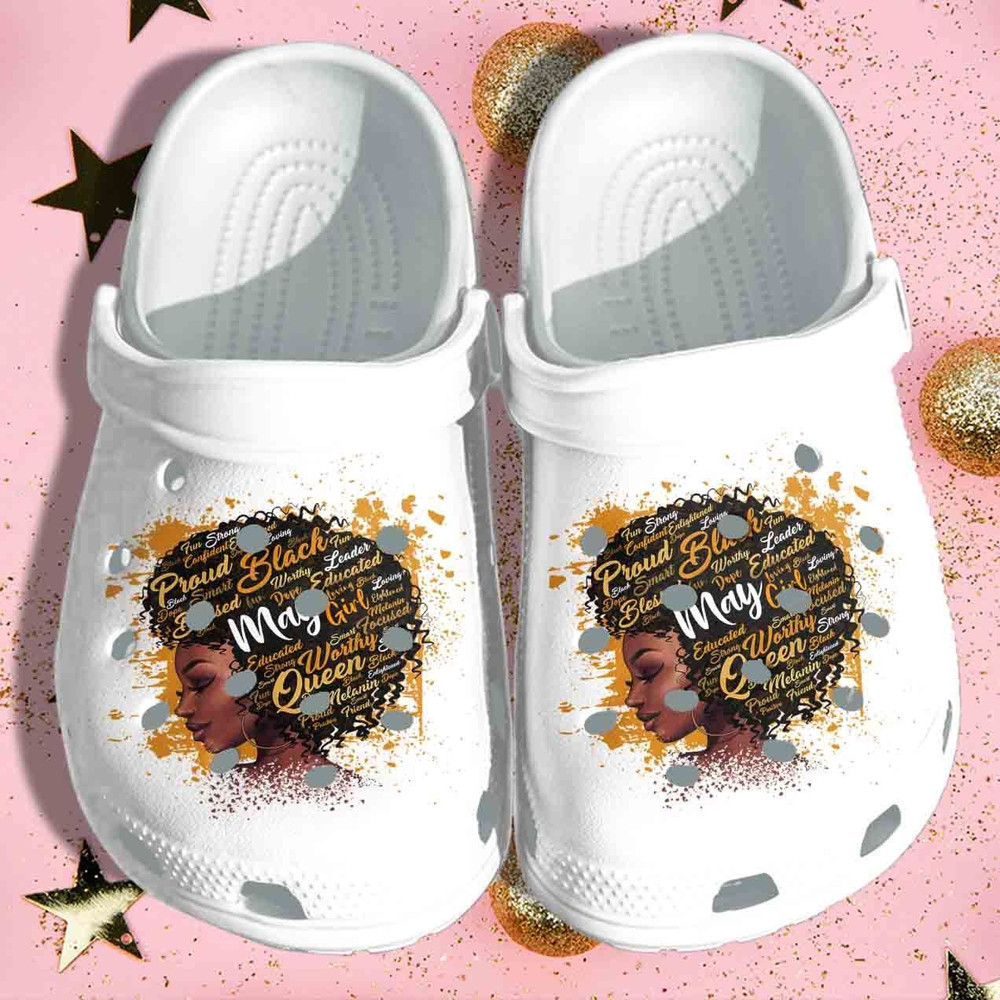 Black Mom Queen 5 Gift For Lover Rubber clog Crocs Shoes