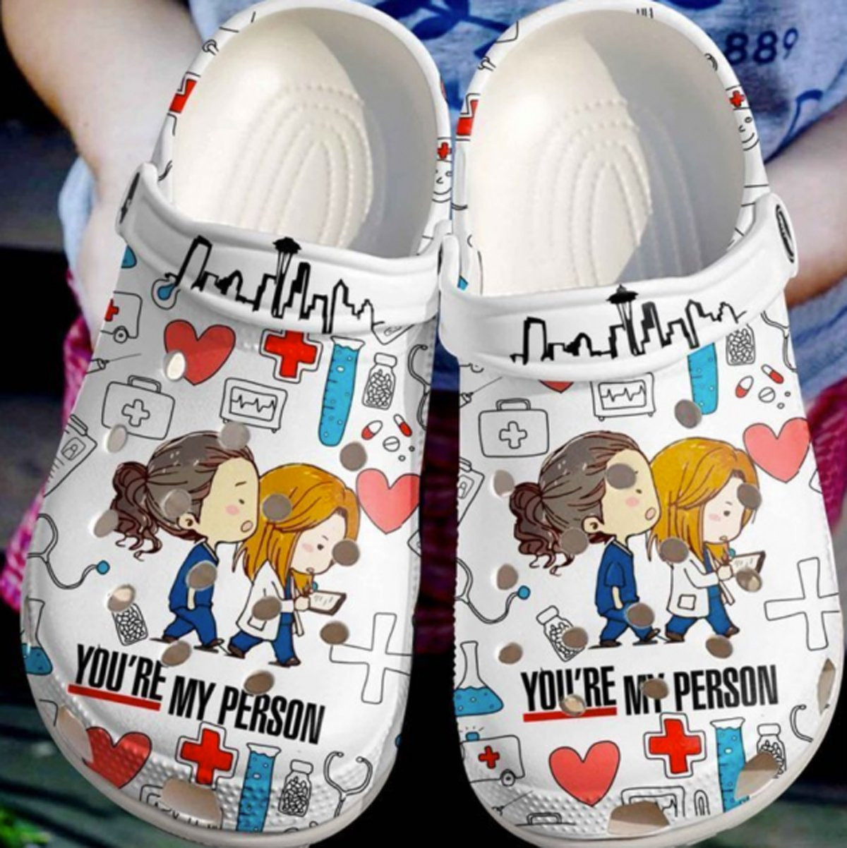 Cute Nurse Cartoon Crocs Shoes - You Are My Person Crocs Shoes Crocbland Clog Birthday Gifts For Friends