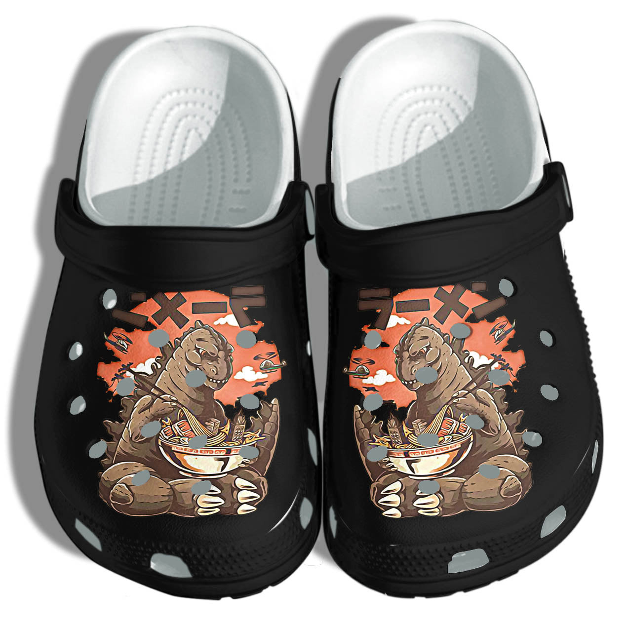Godzilla Anime Crocs Clog Shoes 2022 Funny - Anime Godzilla Noodle Japan Outdoor Crocs Clog Shoes For Men Women