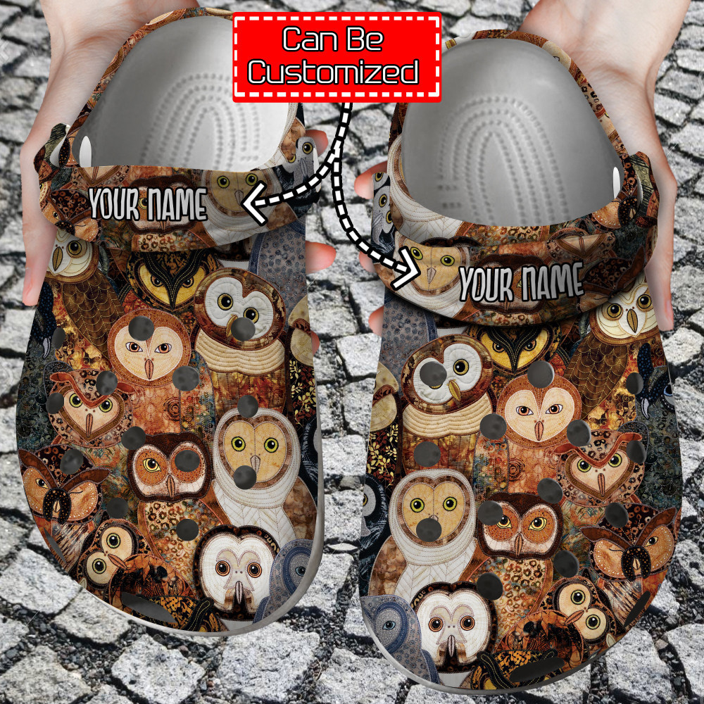 Animal - Personalized Cute Owl Patterns Clog Crocs Shoes For Men And Women