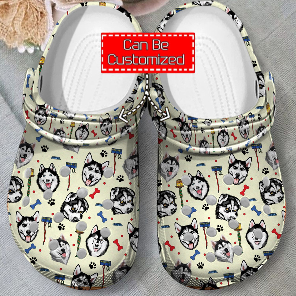 Animal Print - Siberian Husky Clog Crocs Shoes For Men And Women